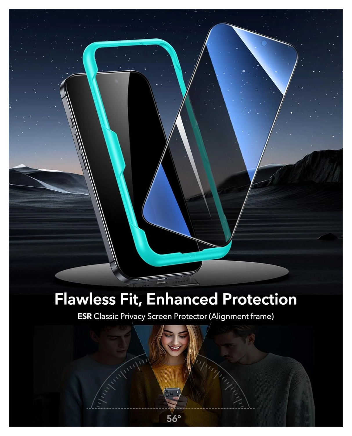 ESR Privacy Screen Protector iPhone Air Tempered Glass (3-Pack) afbeelding 2