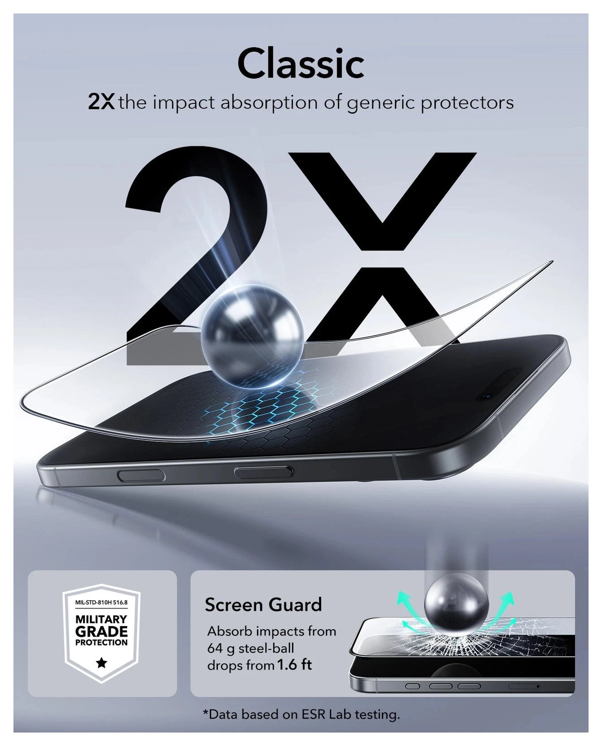 ESR UltraFit Tempered Glass iPhone 17 / 16 Pro Screen Protector (3-Pack) afbeelding 5