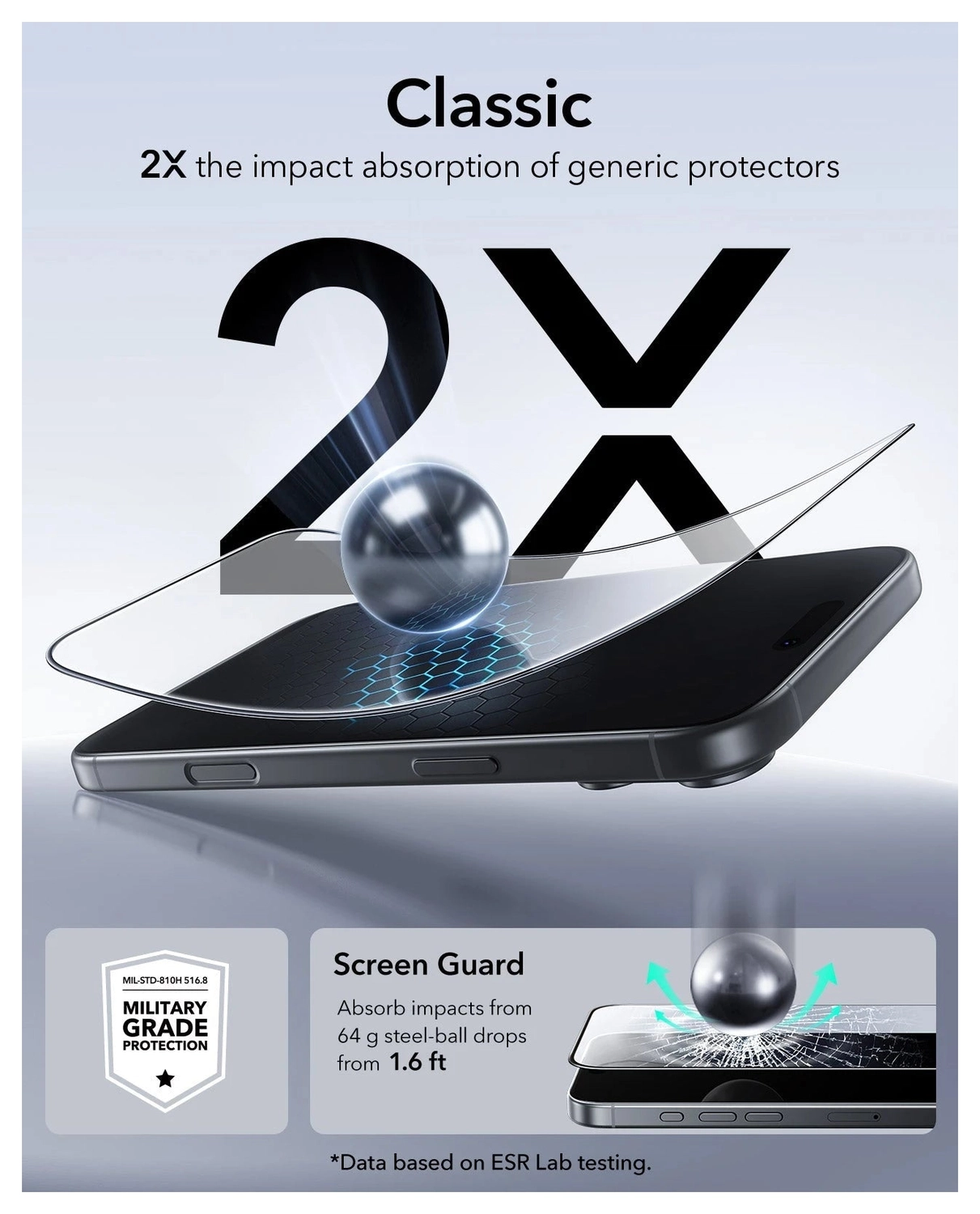 ESR UltraFit Tempered Glass iPhone 17 Pro Screen Protector (3-Pack) afbeelding 5