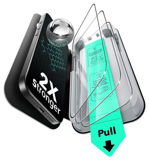 ESR UltraFit Tempered Glass iPhone 17 Pro Max Screen Protector (3-Pack) afbeelding 1