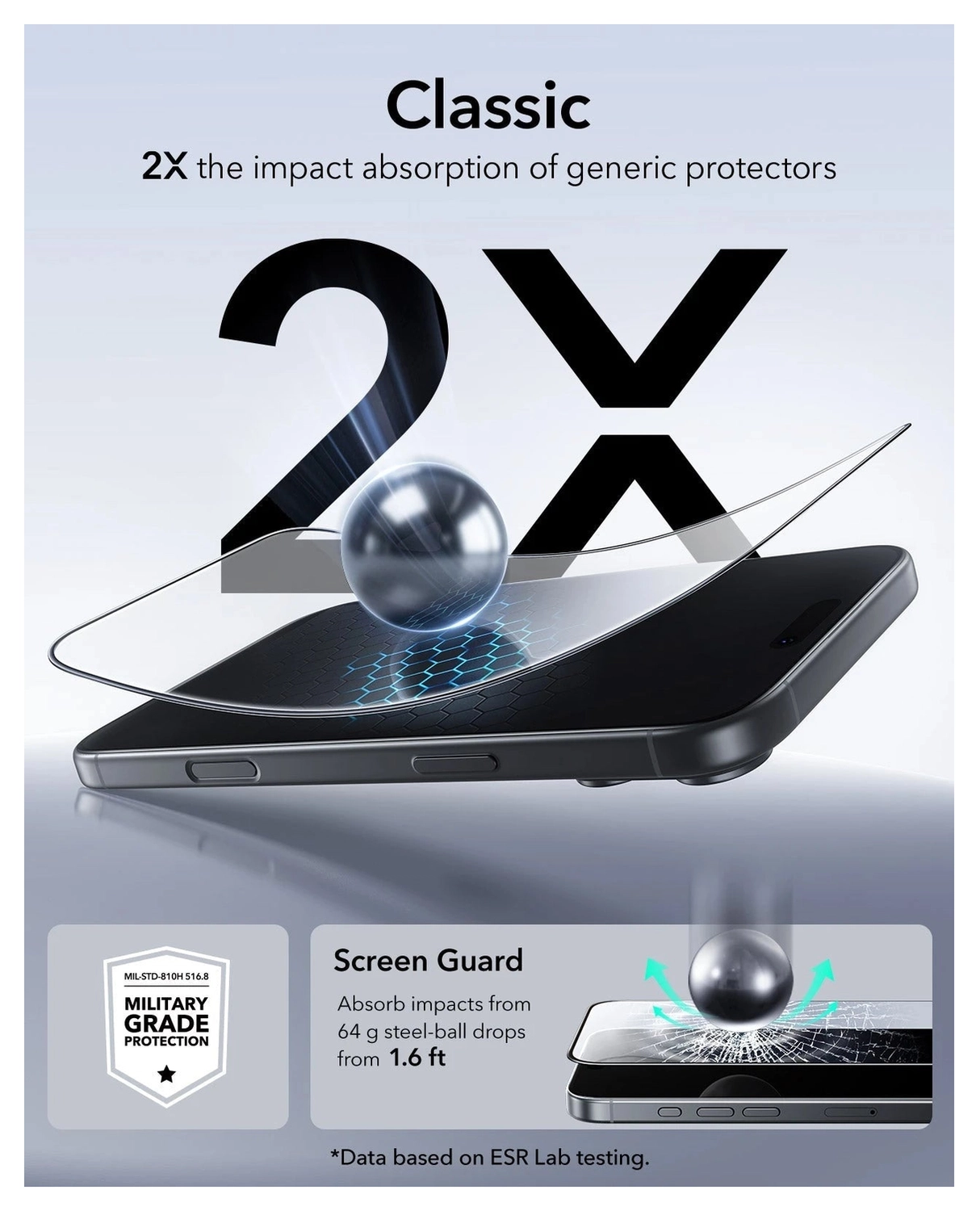 ESR UltraFit Tempered Glass iPhone 17 Pro Max Screen Protector (3-Pack) afbeelding 5