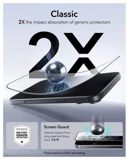 ESR UltraFit Tempered Glass iPhone 17 Pro Max Screen Protector (3-Pack) afbeelding 5