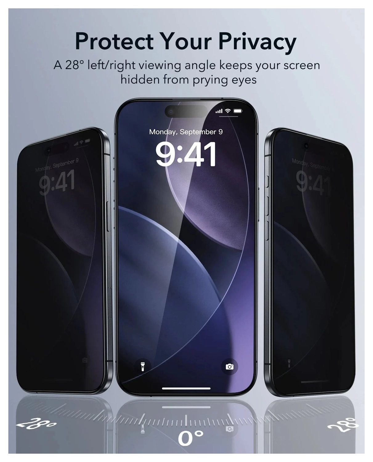 ESR UltraFit Privacy iPhone Air Screen Protector Tempered Glass (3-Pack) afbeelding 3