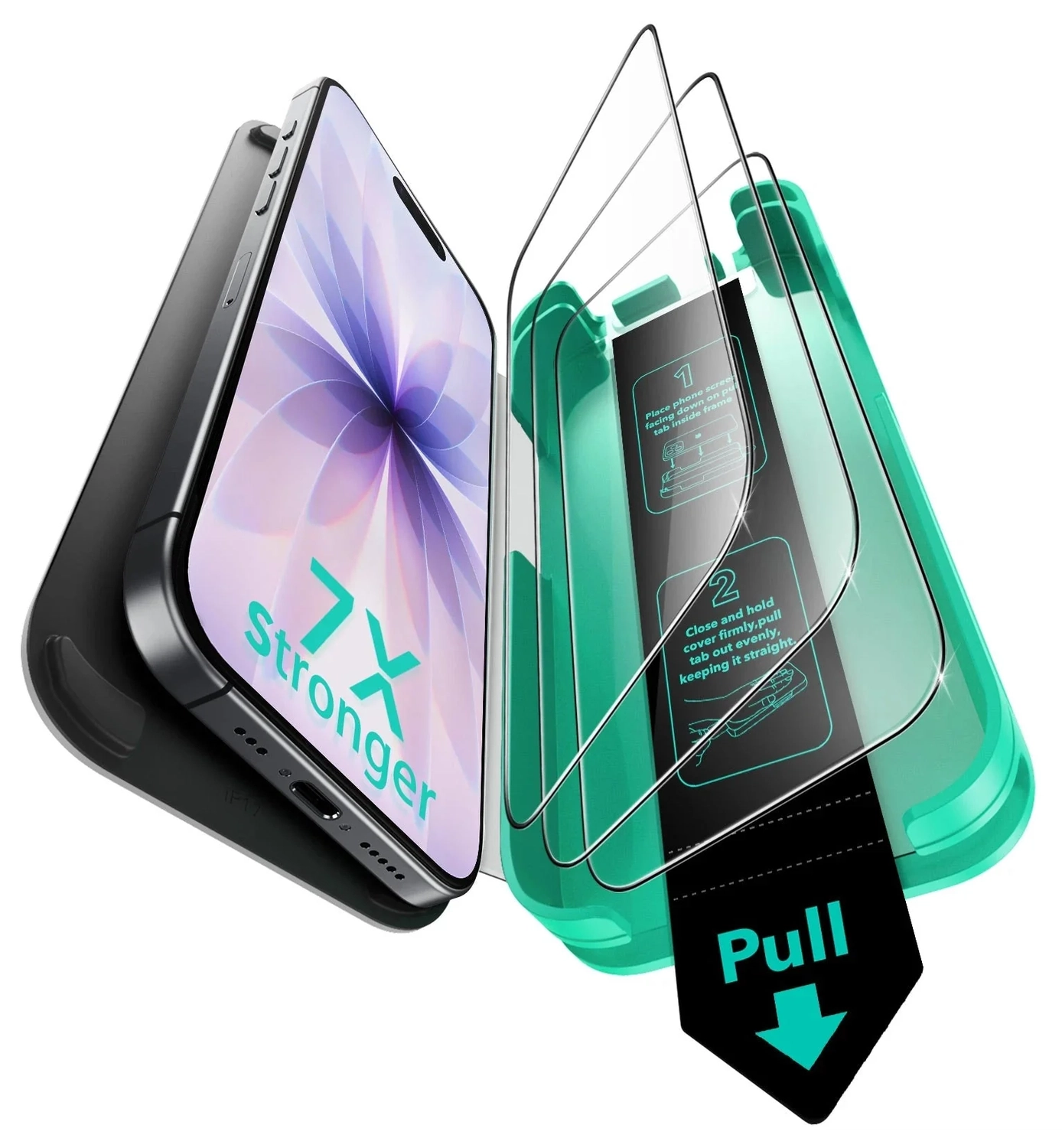 ESR UltraFit Armorite iPhone 17/16 Pro Screen Protector Tempered Glass (3-Pack) afbeelding 1