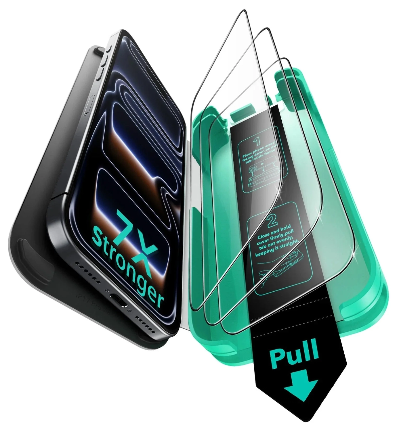 ESR UltraFit Armorite iPhone 17 Pro Max Screen Protector Tempered Glass (3-Pack) afbeelding 1