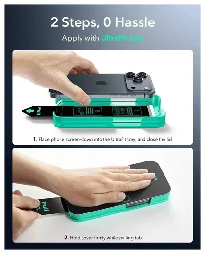 ESR UltraFit Armorite iPhone 17 Pro Max Screen Protector Tempered Glass (3-Pack) afbeelding 3