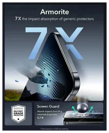 ESR UltraFit Armorite iPhone 17 Pro Max Screen Protector Tempered Glass (3-Pack) afbeelding 5
