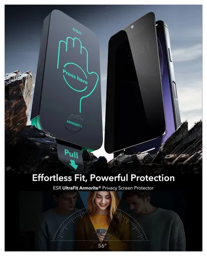 ESR UltraFit Armorite Privacy iPhone 17 Tempered Glass (3-Pack) afbeelding 2