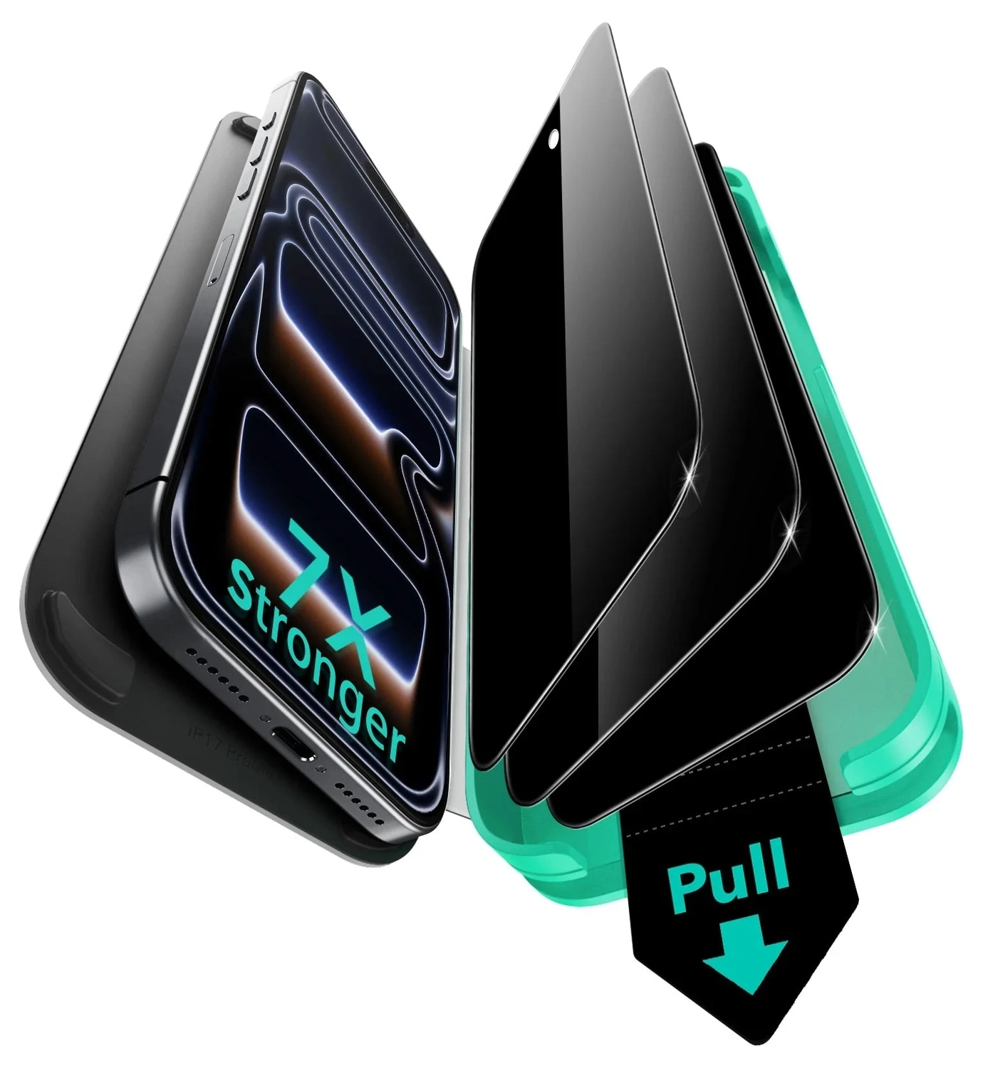 ESR UltraFit Armorite Privacy iPhone 17 Pro Max Tempered Glass (3-Pack) afbeelding 1