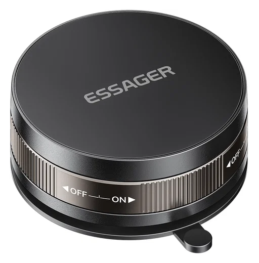 Essager Compacte MagSafe Telefoonhouder Auto Dashboard met Zuignap Zwart afbeelding 1