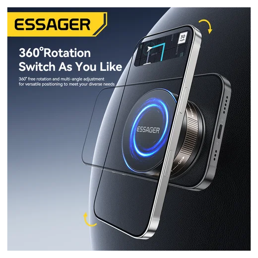 Essager Compacte MagSafe Telefoonhouder Auto Dashboard met Zuignap Zwart afbeelding 4