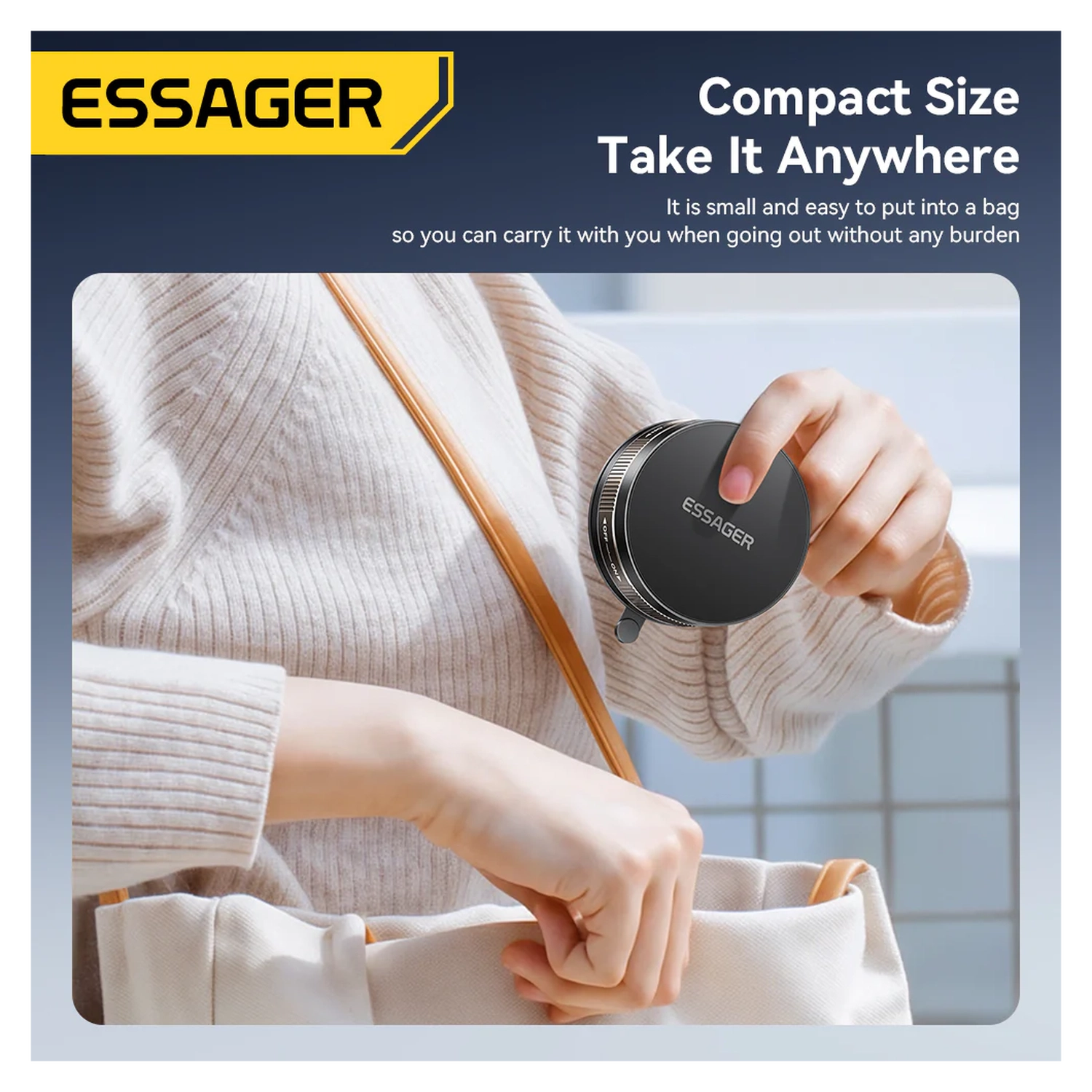 Essager Compacte MagSafe Telefoonhouder Auto Dashboard met Zuignap Zwart afbeelding 7