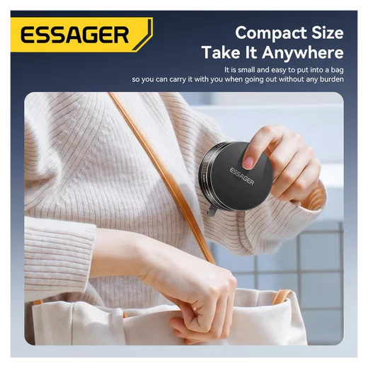 Essager Compacte MagSafe Telefoonhouder Auto Dashboard met Zuignap Zwart afbeelding 7