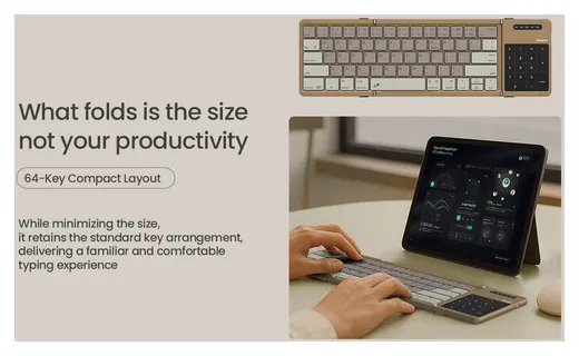 Nillkin Cube Opvouwbaar Bluetooth Toetsenbord met Touchpad Zwart afbeelding 11