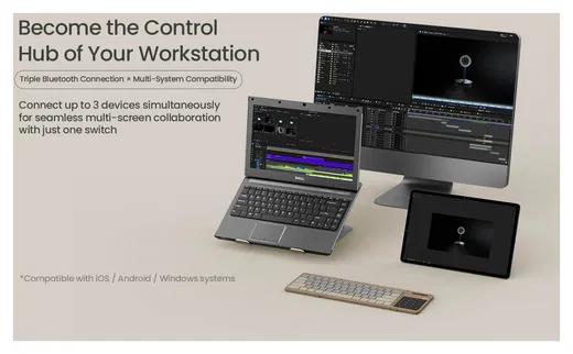 Nillkin Cube Opvouwbaar Bluetooth Toetsenbord met Touchpad Zwart afbeelding 5