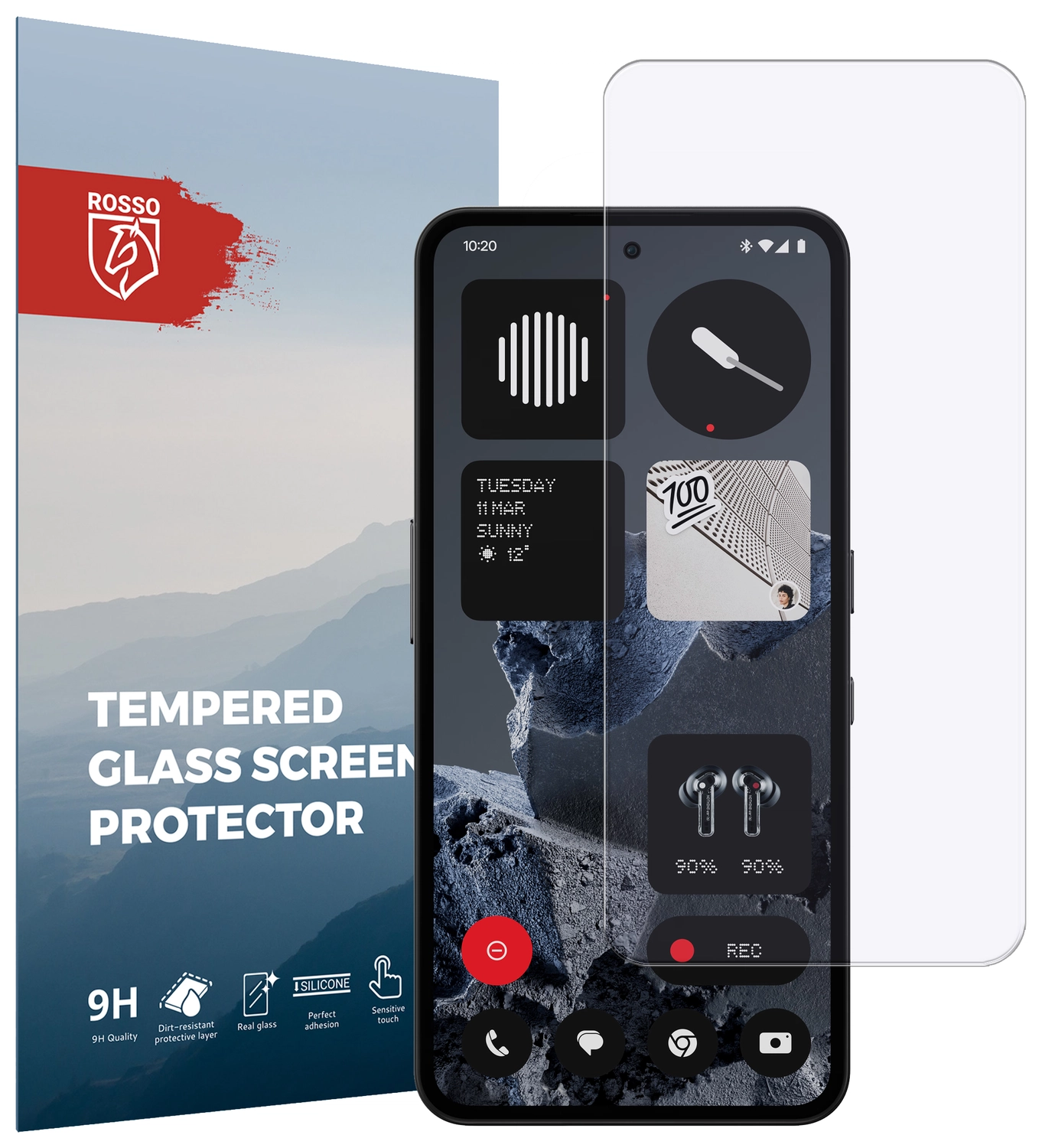 Rosso Nothing Phone (3) 9H Tempered Glass Screen Protector afbeelding 1