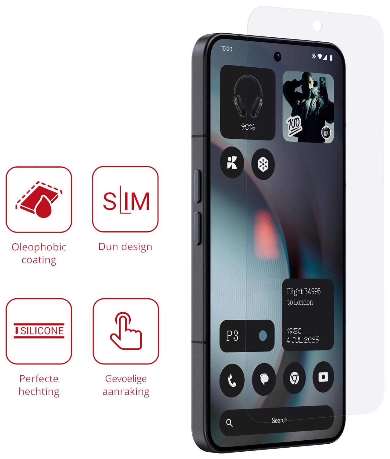 Rosso Nothing Phone (3) Screen Protector Case Friendly Folie Duo Pack afbeelding 2