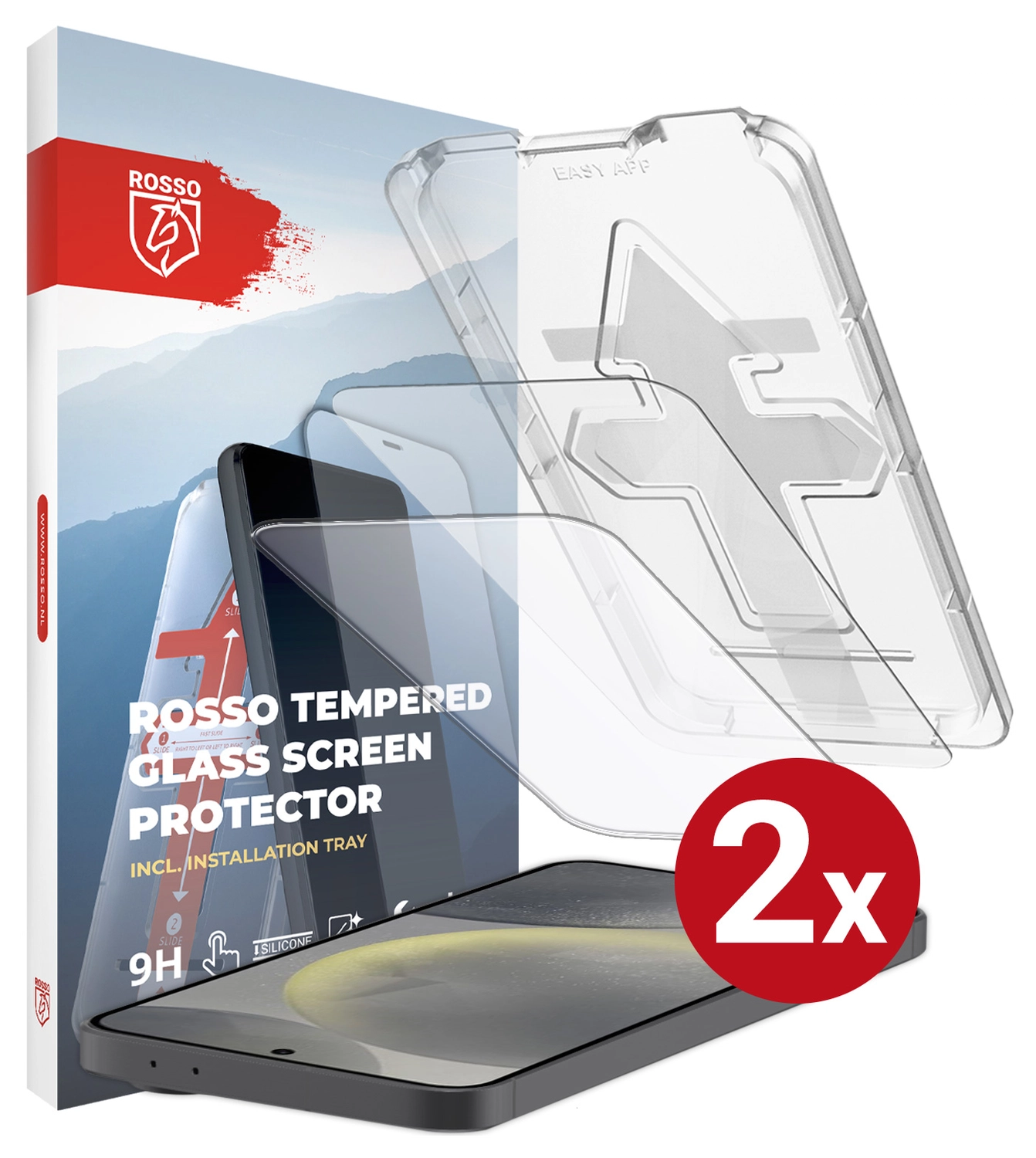 Rosso Samsung S24 Tempered Glass met Installatietray (2-Pack) afbeelding 13