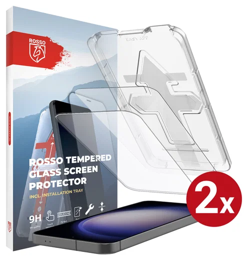 Rosso Samsung S23 Plus Tempered Glass met Installatietray (2-Pack) afbeelding 1