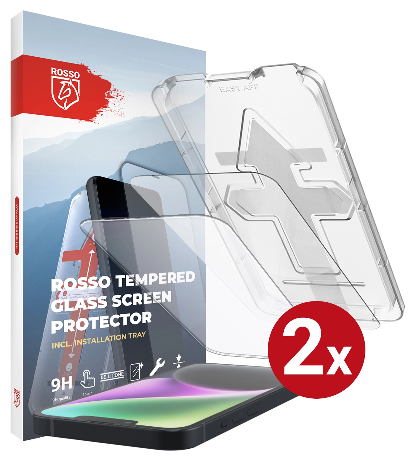 Rosso Apple iPhone 14 Tempered Glass met Installatietray (2-Pack) afbeelding 12