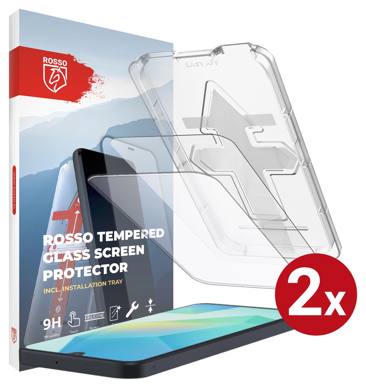 Rosso Samsung Galaxy A16 Tempered Glass met Installatietray (2-Pack) afbeelding 1