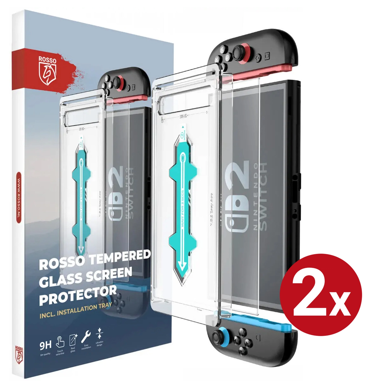 Rosso Nintendo Switch 2 Tempered Glass met Installatietray (2-Pack) afbeelding 1