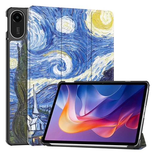 Xiaomi Redmi Pad 2 Hoes Tri-Fold Book Case met Standaard Sterren Nacht afbeelding 1