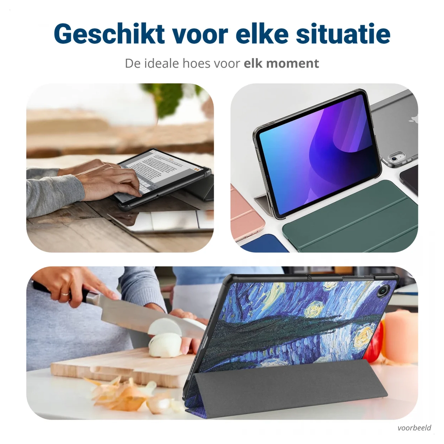Xiaomi Redmi Pad 2 Hoes Tri-Fold Book Case met Standaard Sterren Nacht afbeelding 6