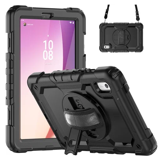 Lenovo Tab One Hoes met Ingebouwde Screen Protector en Handriem Zwart afbeelding 1