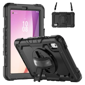 Lenovo Tab One Hoes met Ingebouwde Screen Protector en Handriem Zwart