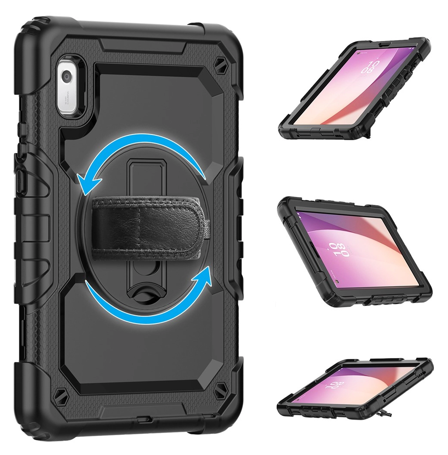 Lenovo Tab One Hoes met Ingebouwde Screen Protector en Handriem Zwart afbeelding 18
