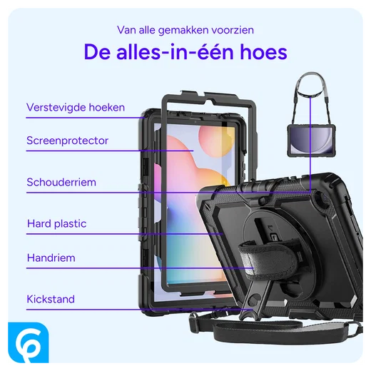 Lenovo Tab One Hoes met Ingebouwde Screen Protector en Handriem Zwart afbeelding 4