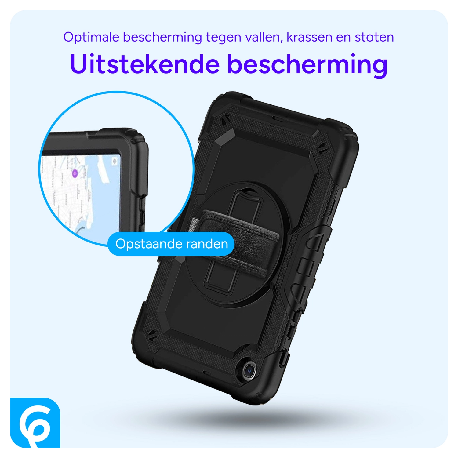 Lenovo Tab One Hoes met Ingebouwde Screen Protector en Handriem Zwart afbeelding 7