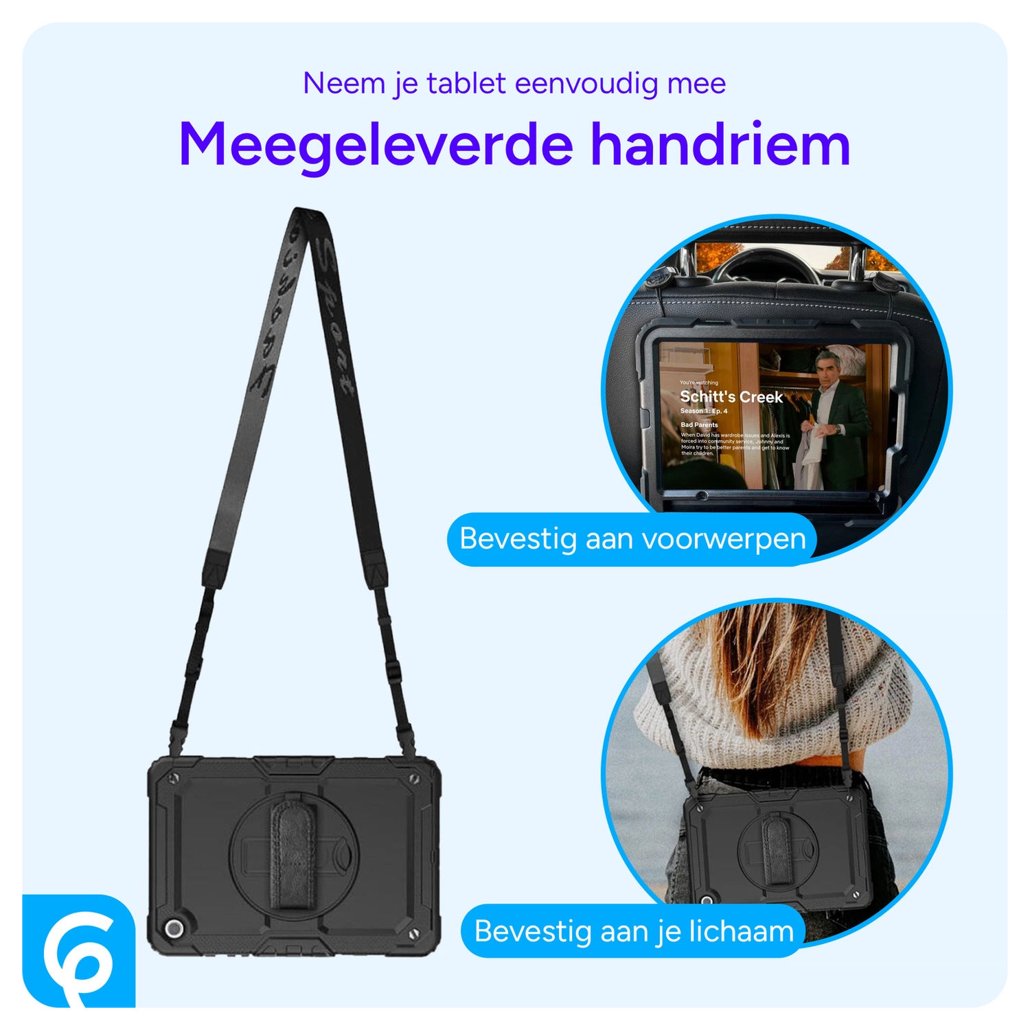 Lenovo Tab One Hoes met Ingebouwde Screen Protector en Handriem Zwart afbeelding 10