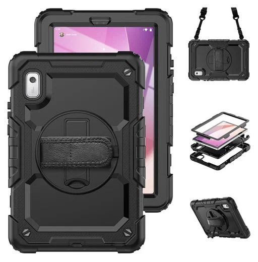 Lenovo Tab One Hoes met Ingebouwde Screen Protector en Handriem Zwart afbeelding 2