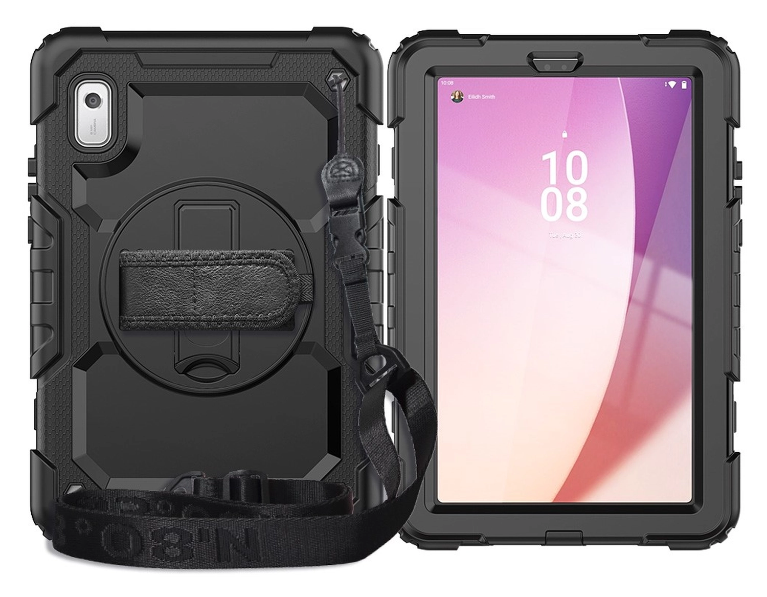 Lenovo Tab One Hoes met Ingebouwde Screen Protector en Handriem Zwart afbeelding 16