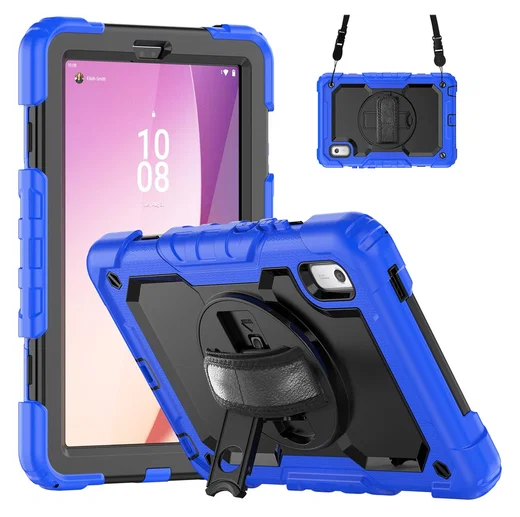 Lenovo Tab One Hoes met Ingebouwde Screen Protector en Handriem Blauw afbeelding 1