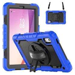 Lenovo Tab One Hoes met Ingebouwde Screen Protector en Handriem Blauw afbeelding