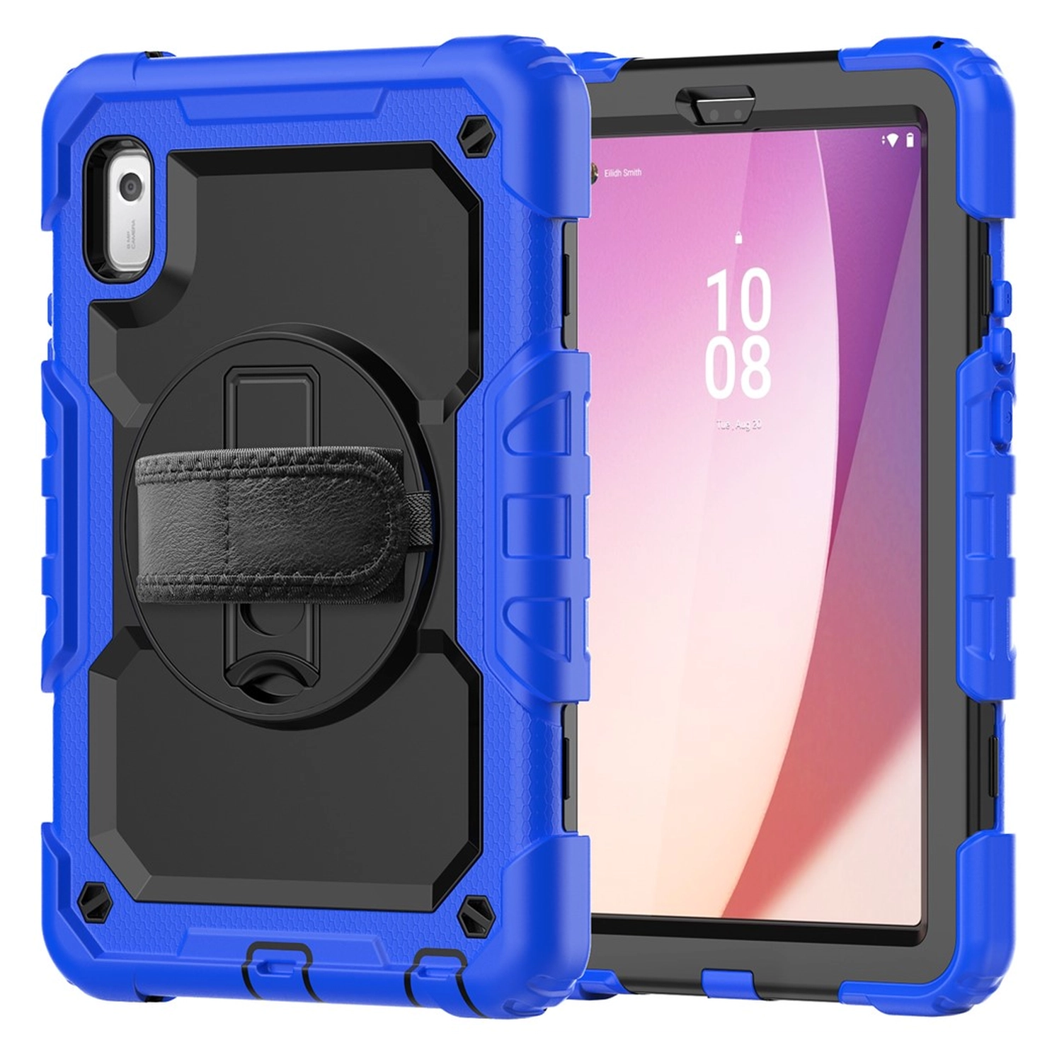 Lenovo Tab One Hoes met Ingebouwde Screen Protector en Handriem Blauw afbeelding 17