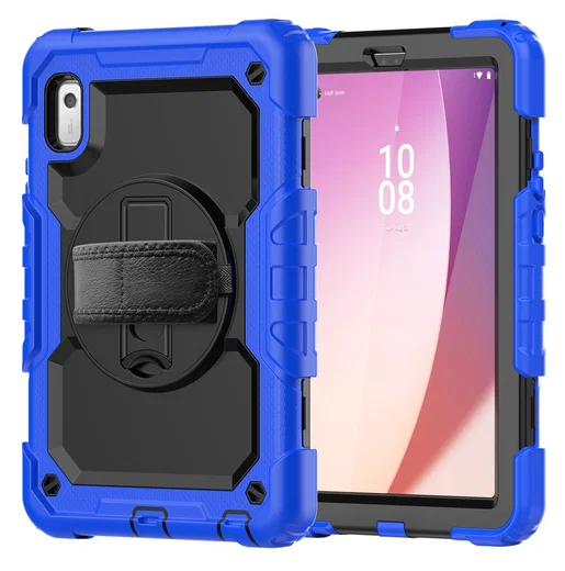 Lenovo Tab One Hoes met Ingebouwde Screen Protector en Handriem Blauw afbeelding 17
