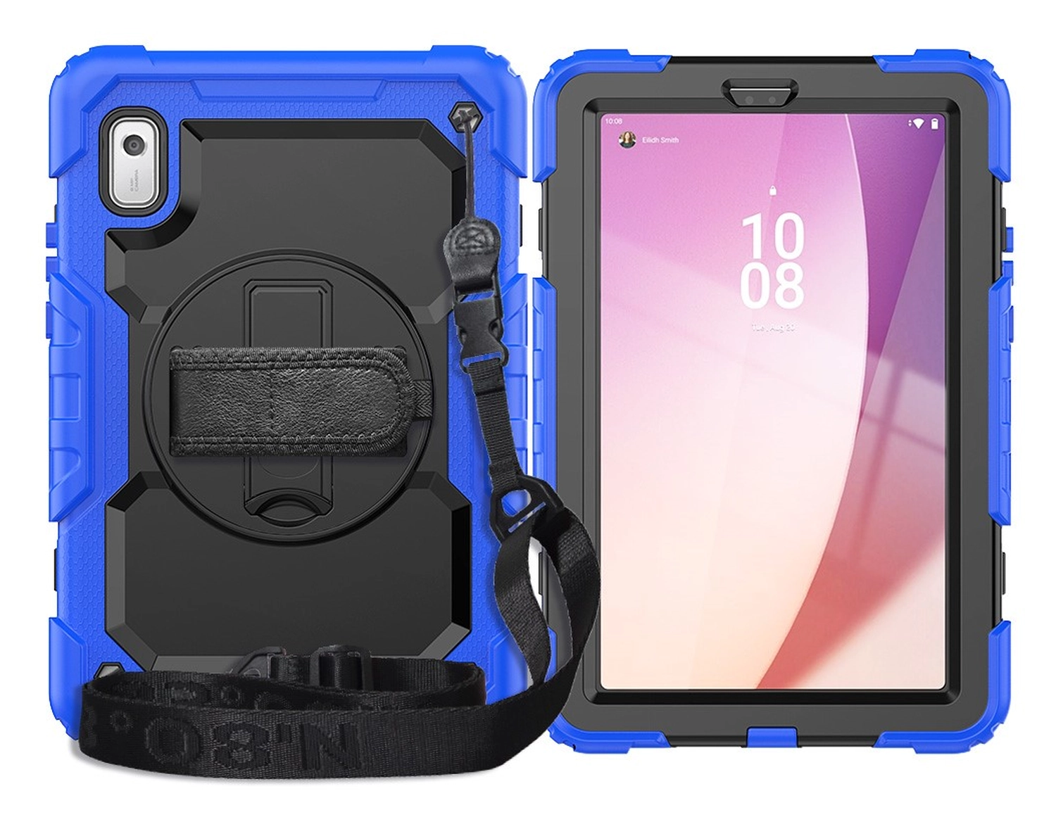 Lenovo Tab One Hoes met Ingebouwde Screen Protector en Handriem Blauw afbeelding 18