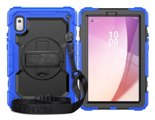 Lenovo Tab One Hoes met Ingebouwde Screen Protector en Handriem Blauw afbeelding 18