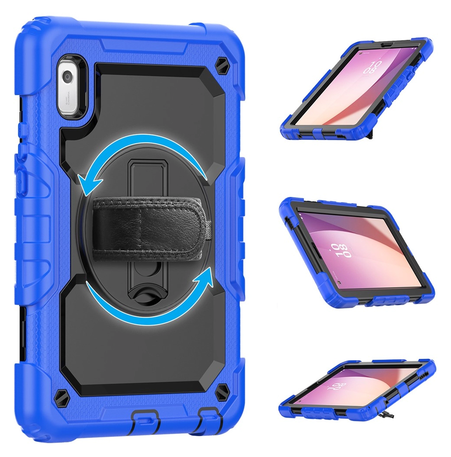 Lenovo Tab One Hoes met Ingebouwde Screen Protector en Handriem Blauw afbeelding 19