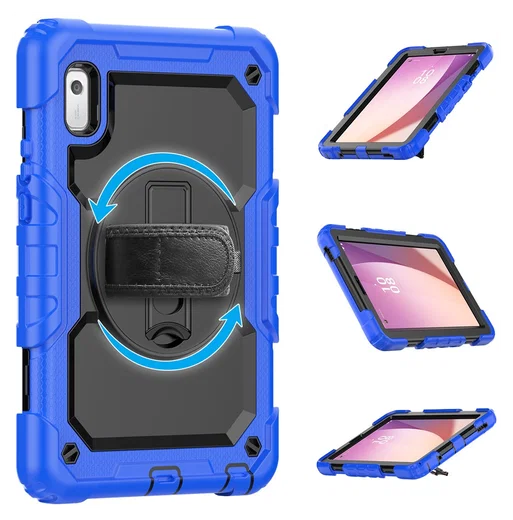 Lenovo Tab One Hoes met Ingebouwde Screen Protector en Handriem Blauw afbeelding 19