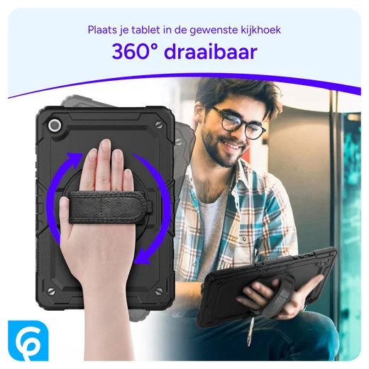 Lenovo Tab One Hoes met Ingebouwde Screen Protector en Handriem Blauw afbeelding 9
