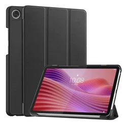 Lenovo Tab One Hoes Tri-Fold Book Case met Standaard Zwart afbeelding