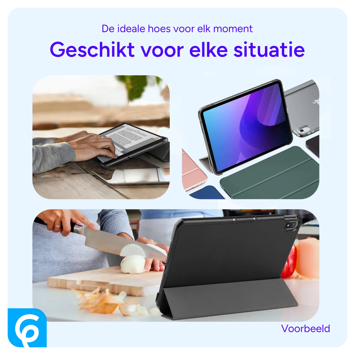 Lenovo Tab One Hoes Tri-Fold Book Case met Standaard Zwart afbeelding 5