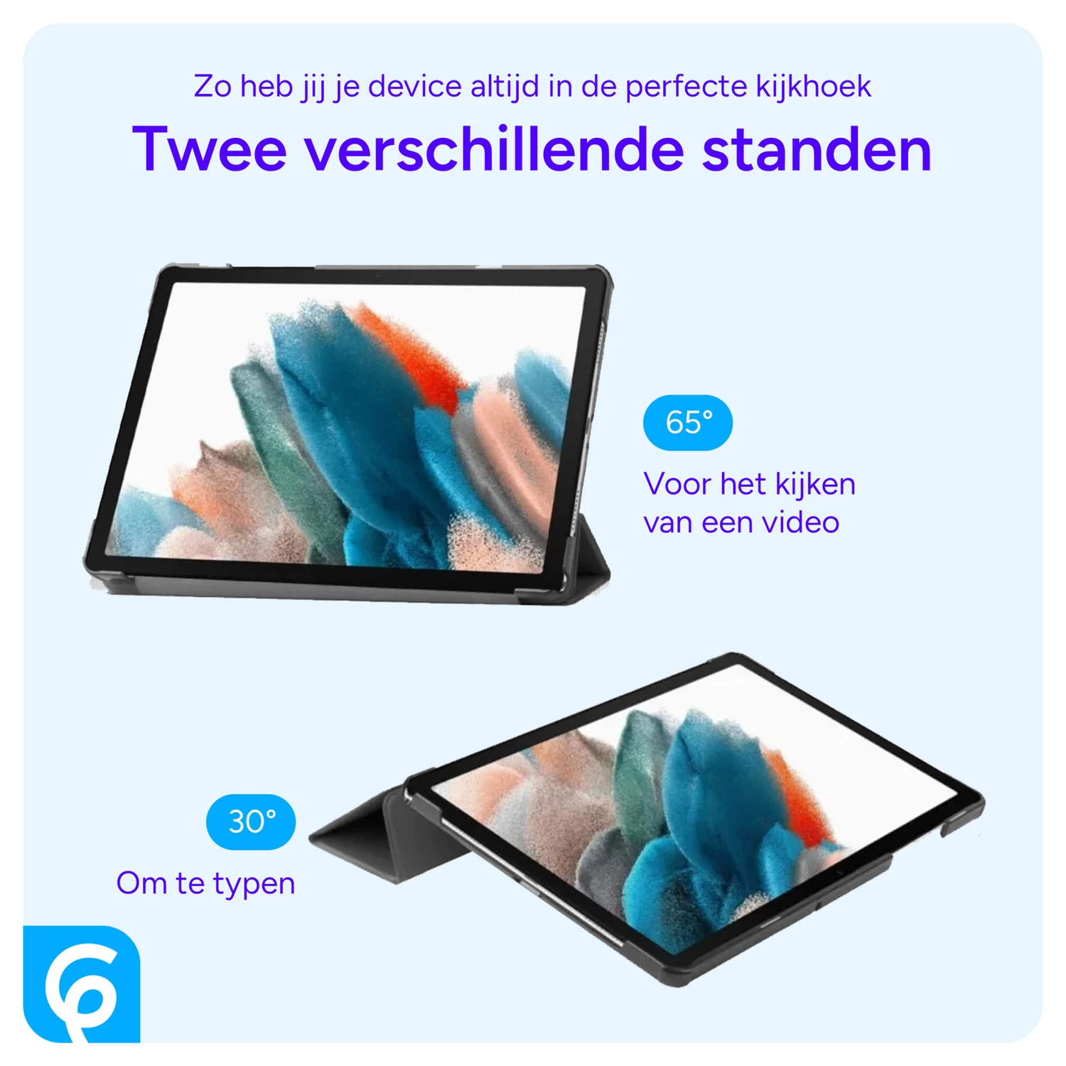 Lenovo Tab One Hoes Tri-Fold Book Case met Standaard Zwart afbeelding 6