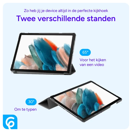 Lenovo Tab One Hoes Tri-Fold Book Case met Standaard Zwart afbeelding 6