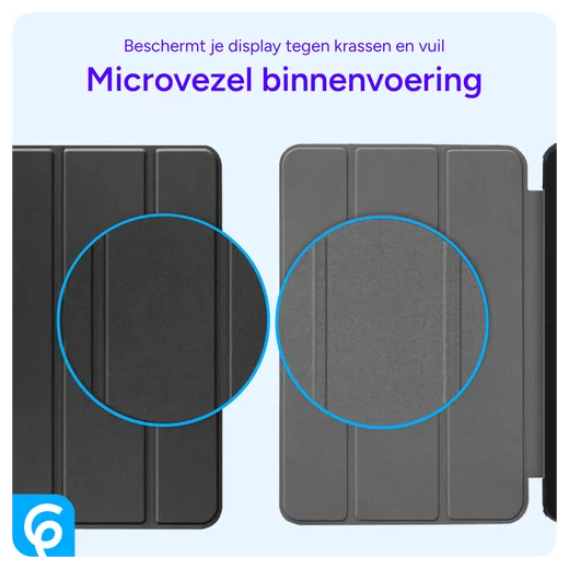 Lenovo Tab One Hoes Tri-Fold Book Case met Standaard Zwart afbeelding 8